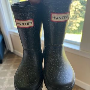 Toddler black sparkle hunter boots